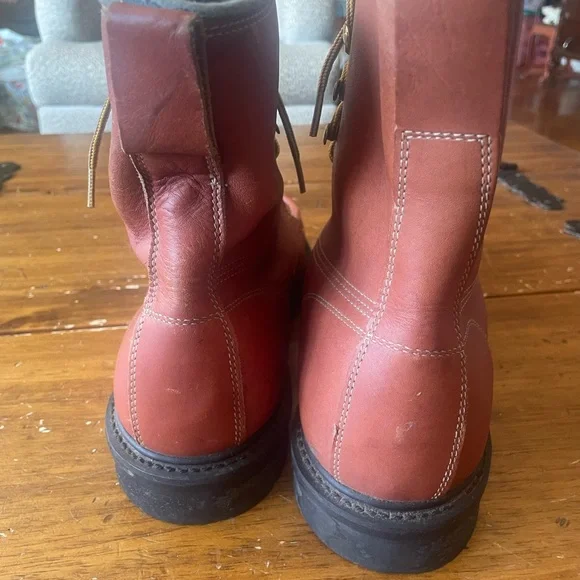 Vintage Wearmaster Sears USA Motorcycle Indy Biker Work Boots Brown Leather 11